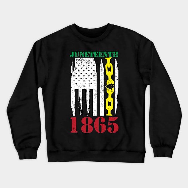 Juneteenth 1865 USA Flag Crewneck Sweatshirt by thingsandthings